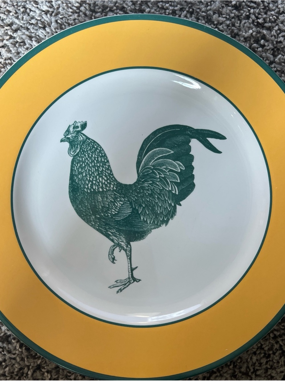 Yellow & Green Farmhouse Rooster Dinnerware Set for 4 🍽️ - Picture 8 of 8